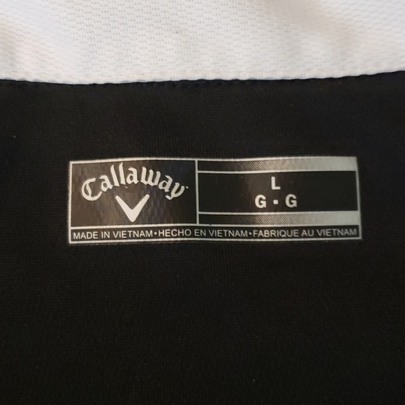 Callaway Golf Polo Black with White EUC Large - Picture 5 of 8